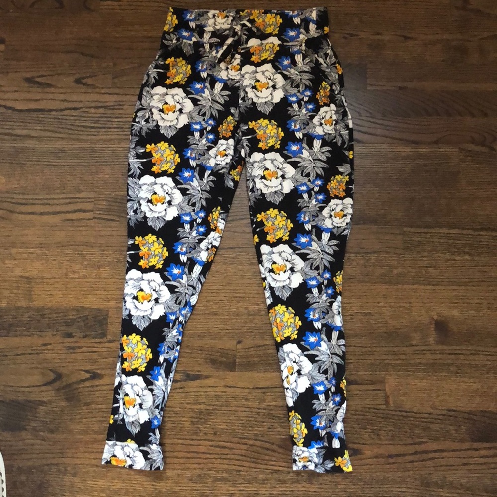 Floral joggers (never worn!)